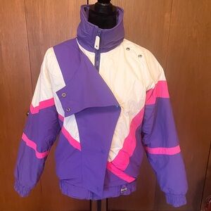GLAM Vintage Retro Fabulous Subella Celtech Color Block Puffer Ski Jacket 10 L